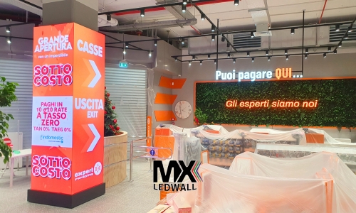 LED wall curvo e angolare su misura per installazione speciale MX LEDWALL
