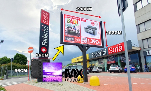 Struttura modulare di un LED wall con cabinet e moduli LED MX LEDWALL