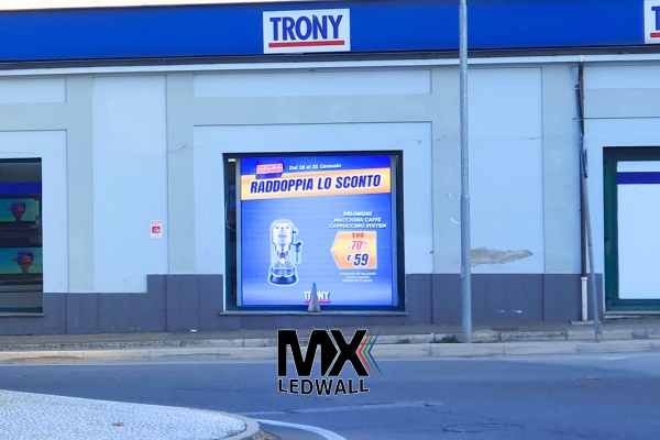 led wall per retail vetrine negozi da interno o alta luminosità per la vetrina MX LEDWALL